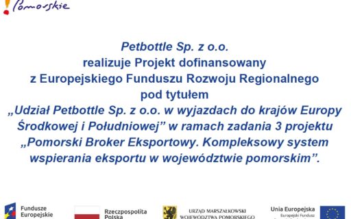 PETBOTTLE realizuje Projekt dofinansowany z Europejskiego Funduszu Rozwoju Regionalnego